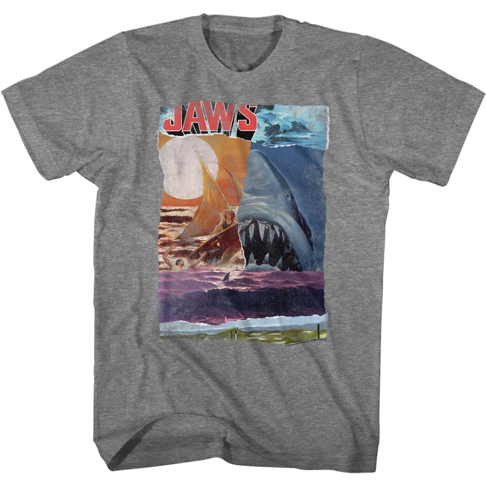Jaws - SKI SHARK COLLAGE Adult Shirt