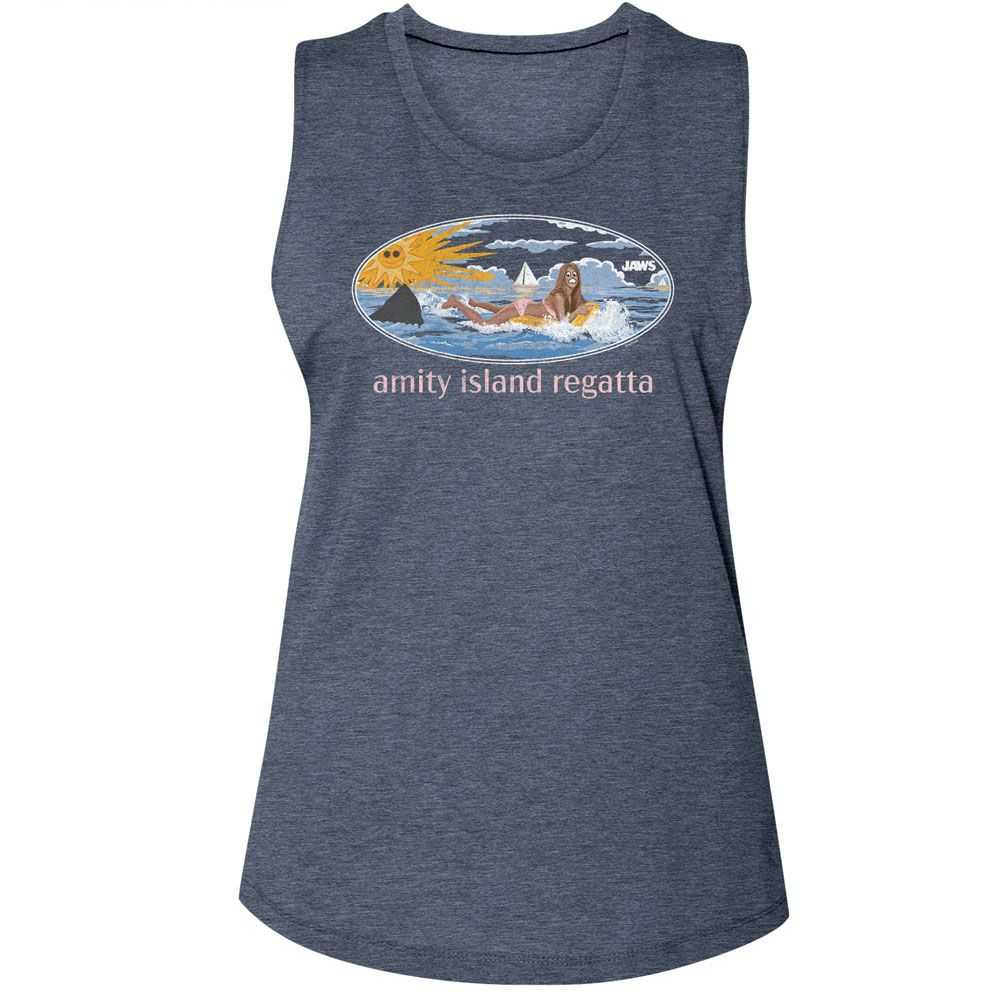 Jaws - JAWS GIRL ON FLOAT Adult Shirt