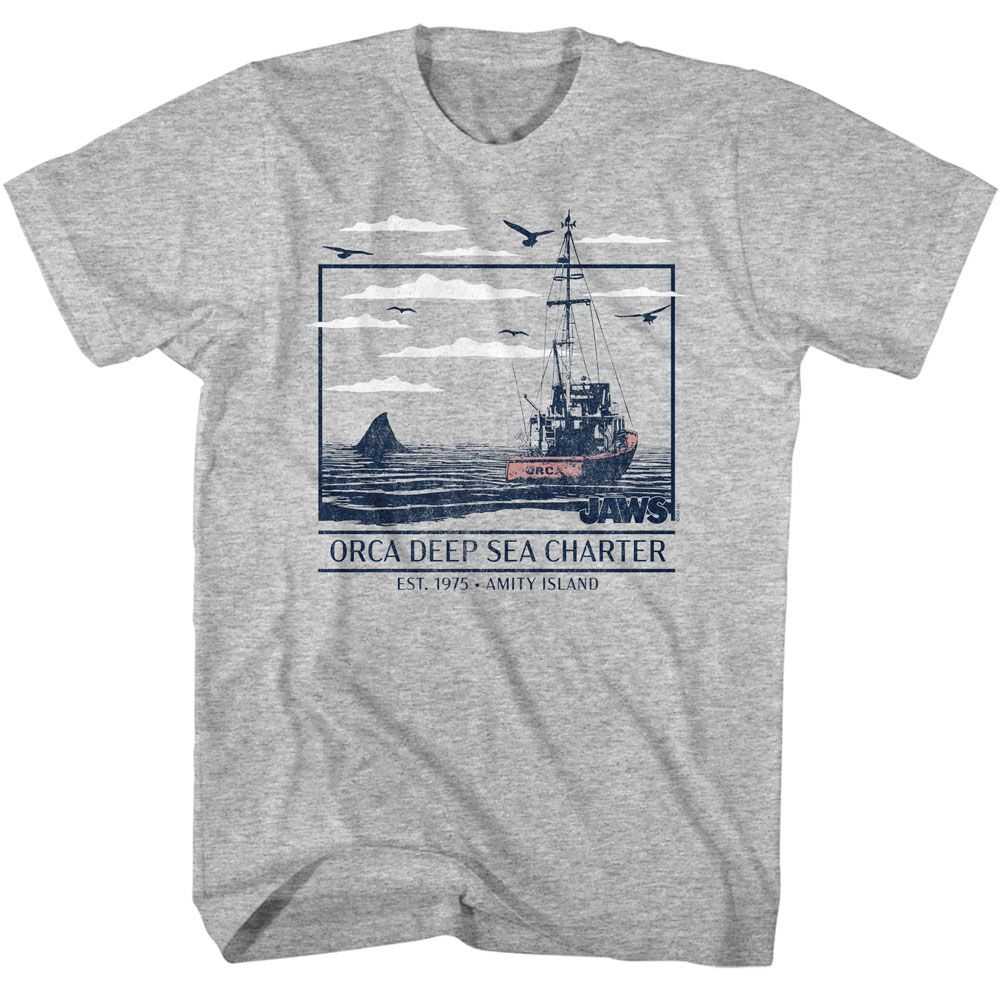 Jaws - JAWS ORCA DEEP SEA BOAT Adult Shirt