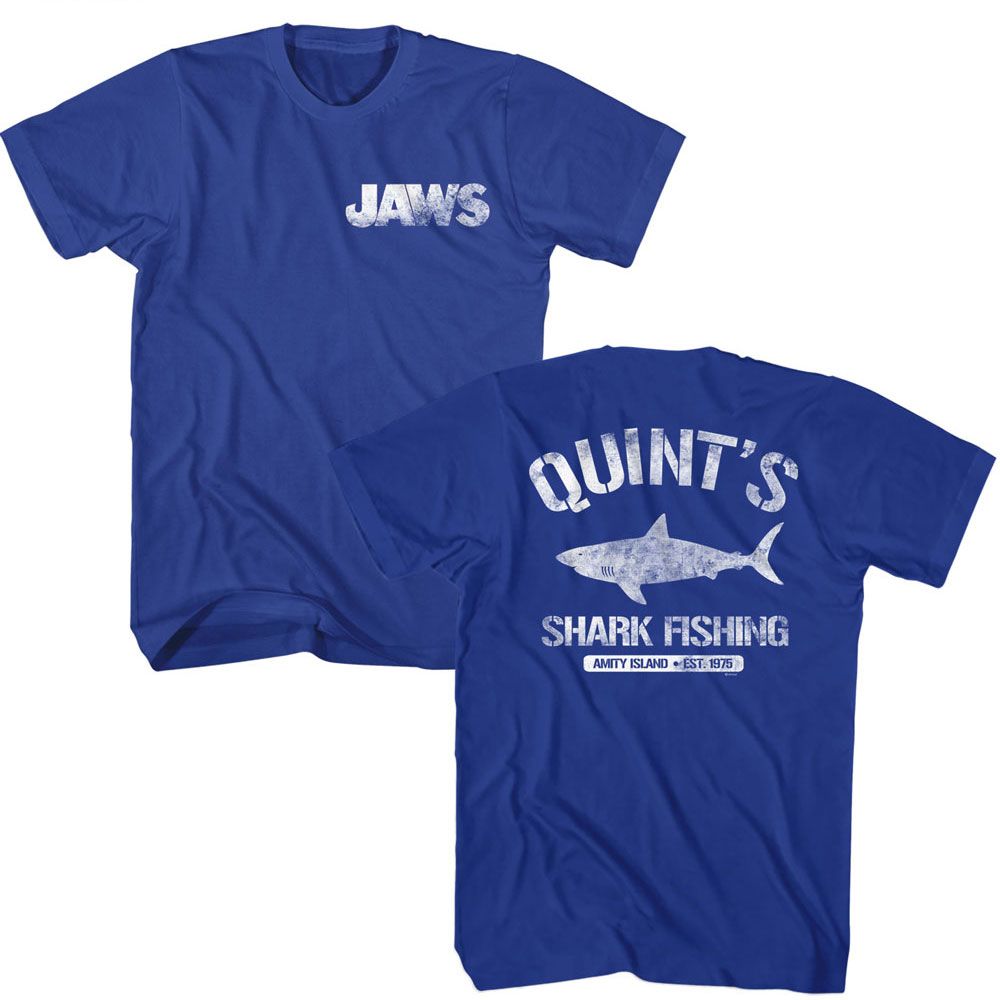 Jaws - JAWS QUINTS FRONT AND BACK Adult Shirt