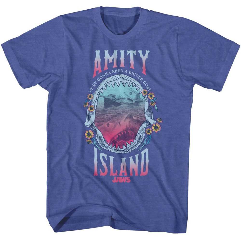 Jaws - JAWS SHARK TEETH AND FLORAL Adult Shirt