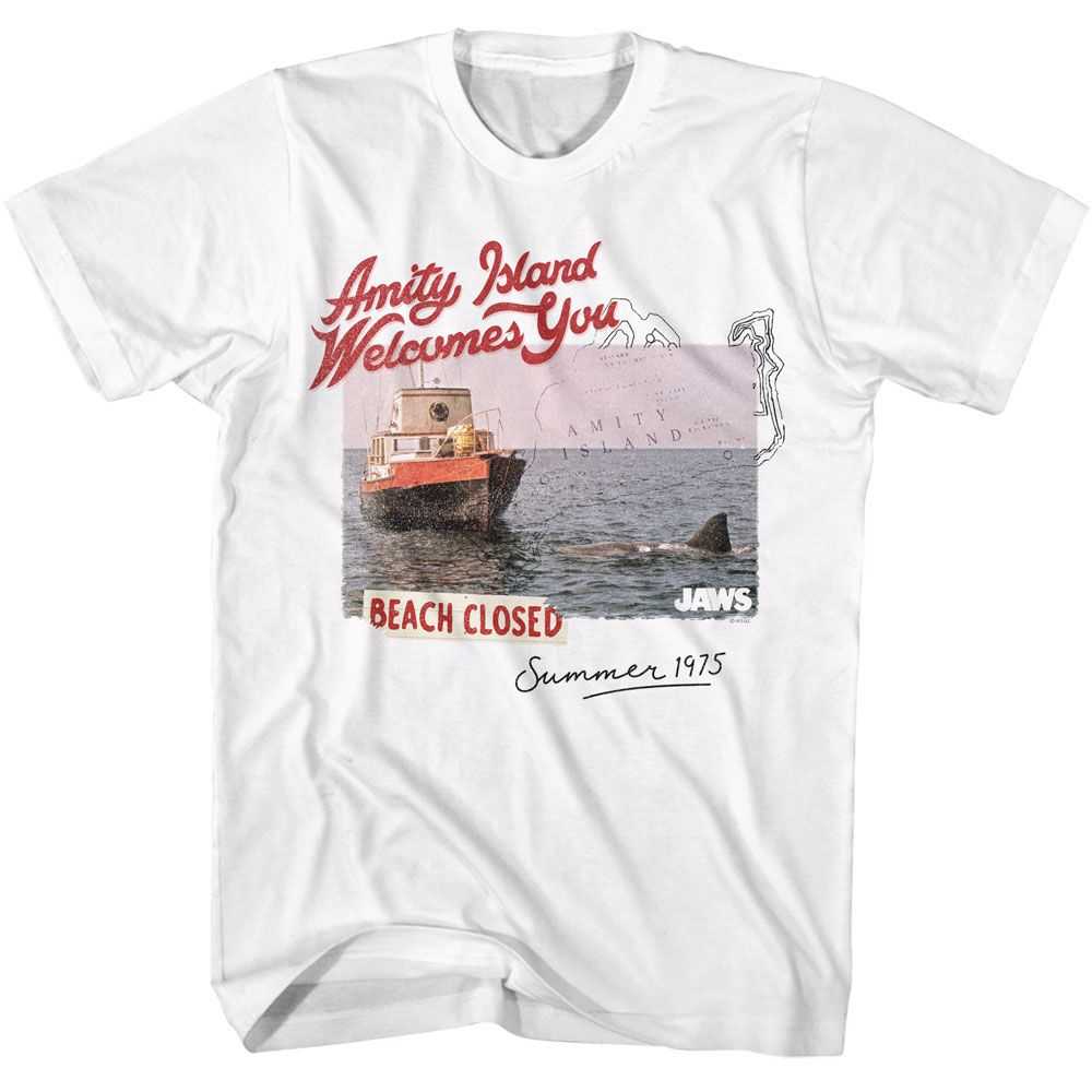Jaws - JAWS BEACH CLOSED SUMMER 1975 Adult Shirt