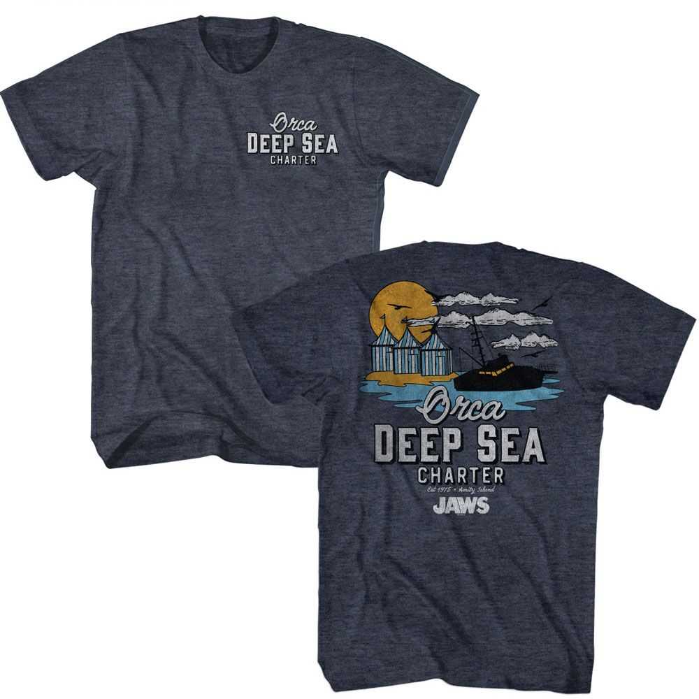 Jaws - JAWS ORCA CHARTERS ILLUSTRATED Adult Shirt