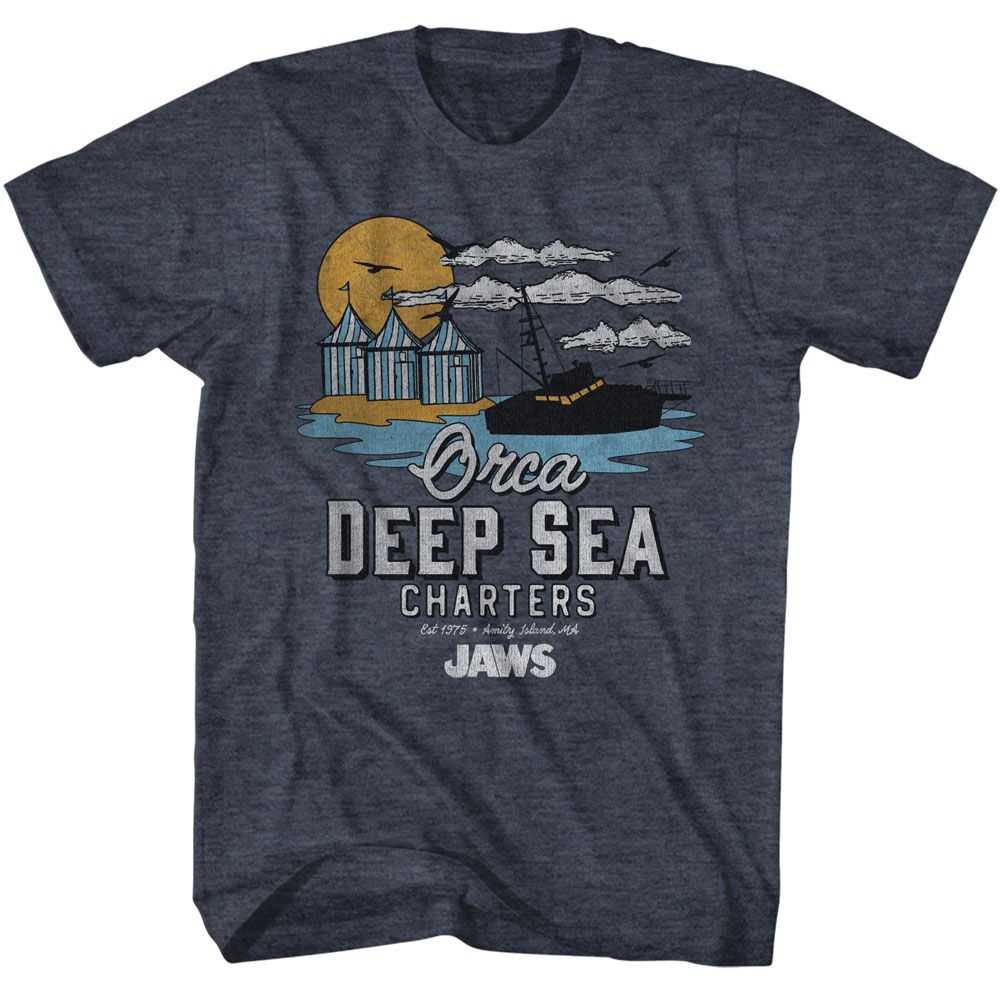 Jaws - JAWS ORCA CHARTERS ILLUSTRATED Adult Shirt