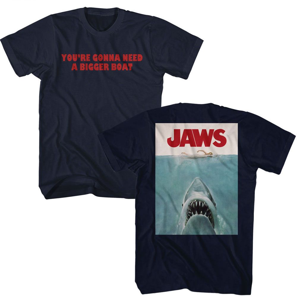 Jaws - JAWS BIGGER BOAT FRONT AND BACK Adult Shirt