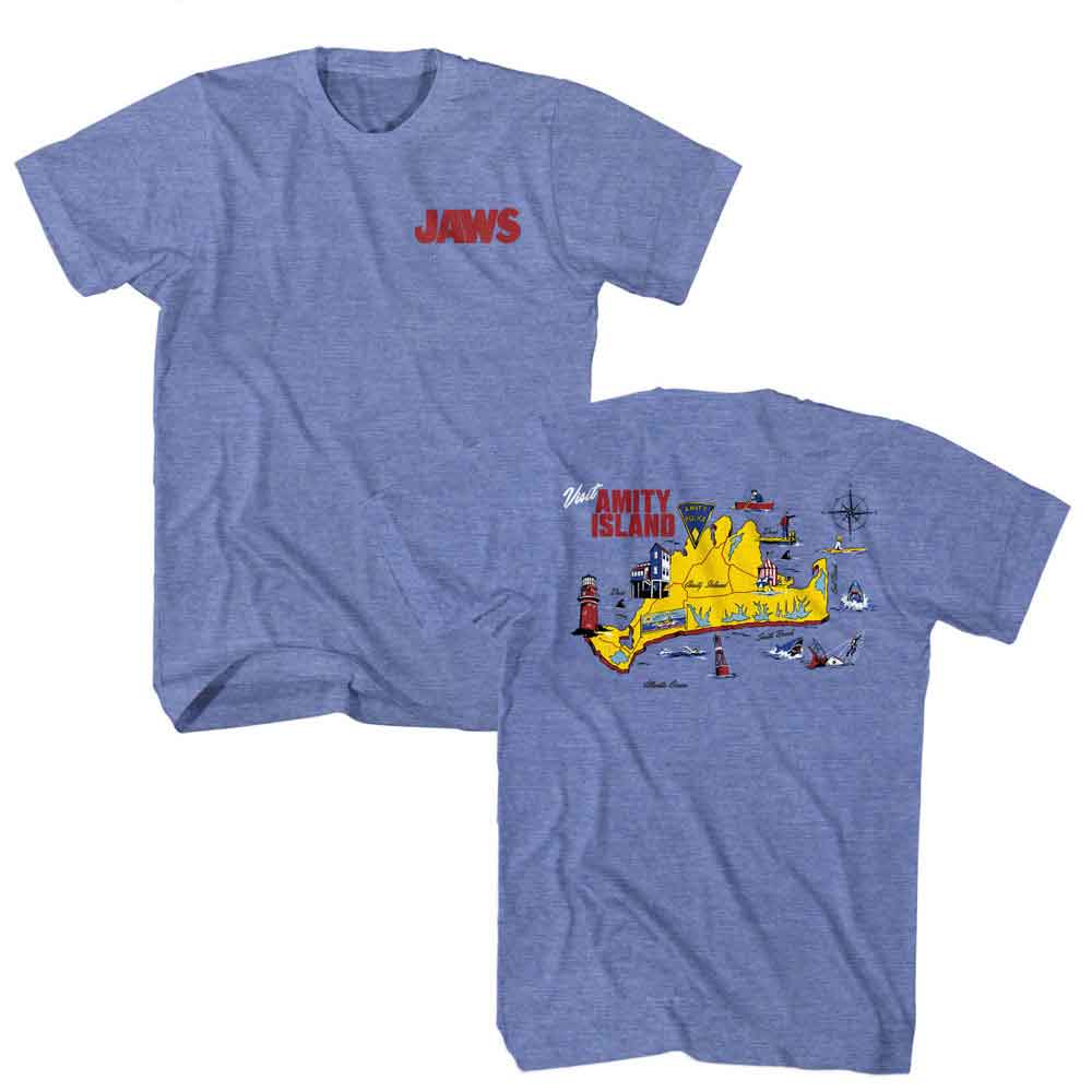 Jaws - JAWS AMITY ISLAND MAP Adult Shirt