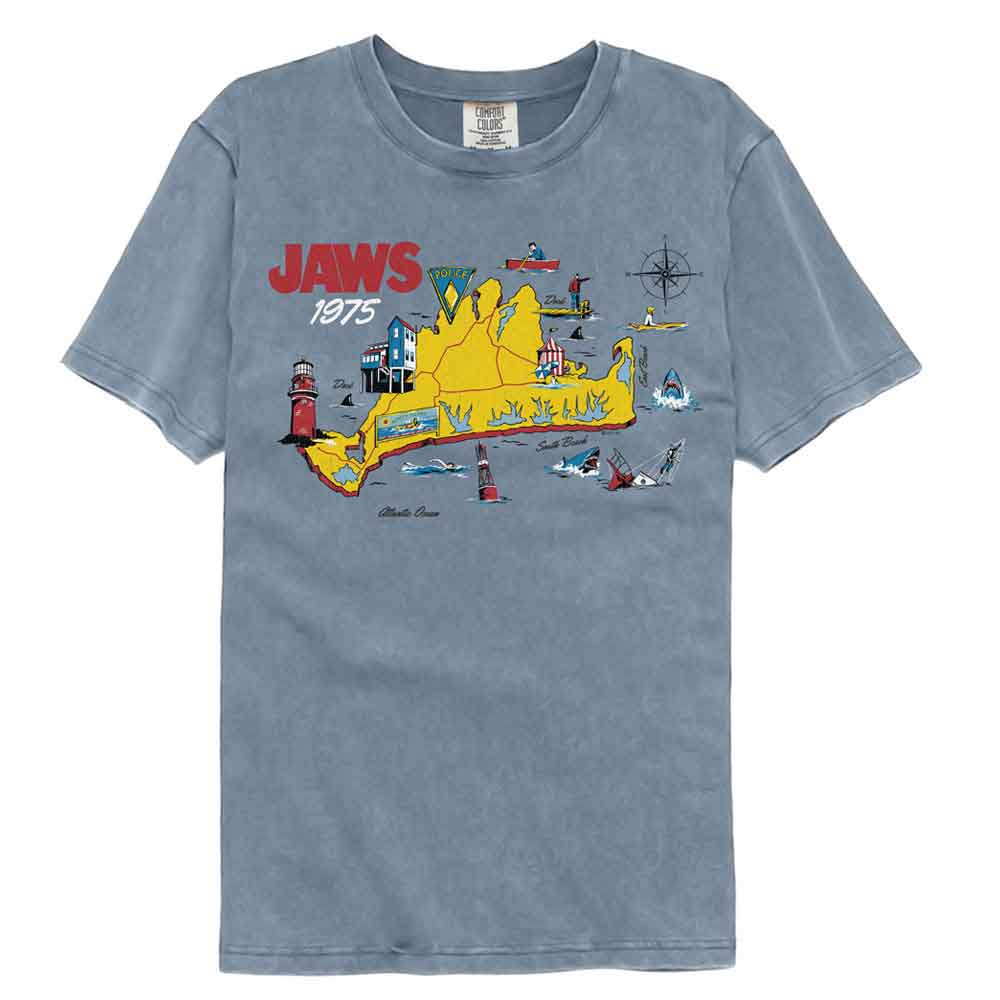 Jaws - JAWS 75 ISLAND MAP Adult Shirt