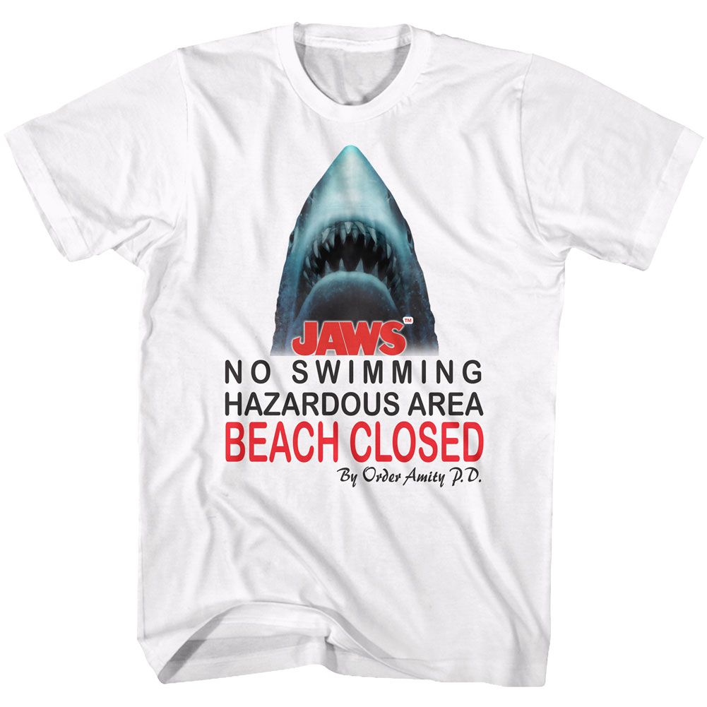 Jaws - BEACH CLOSED Adult Shirt