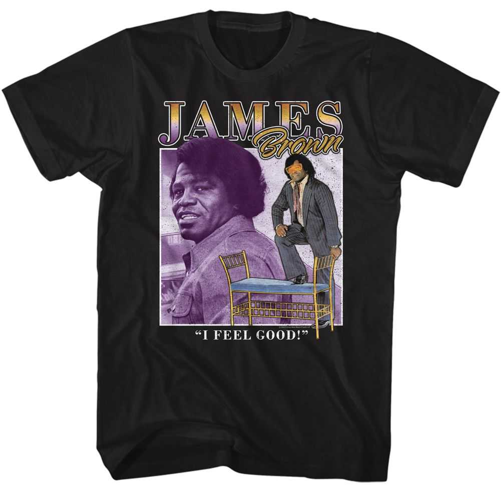 James Brown - JAMES BROWN TWO PIC SQUARE Adult Shirt