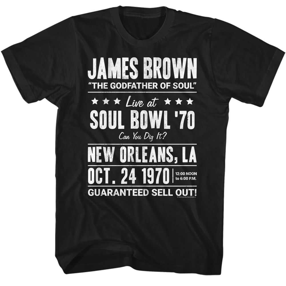 James Brown - JAMES BROWN SOUL BOWL 1970 Adult Shirt