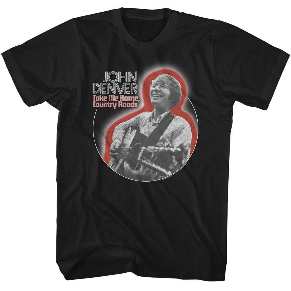 John Denver - JOHN DENVER PLAYING GUITAR CIRCLE Adult Shirt