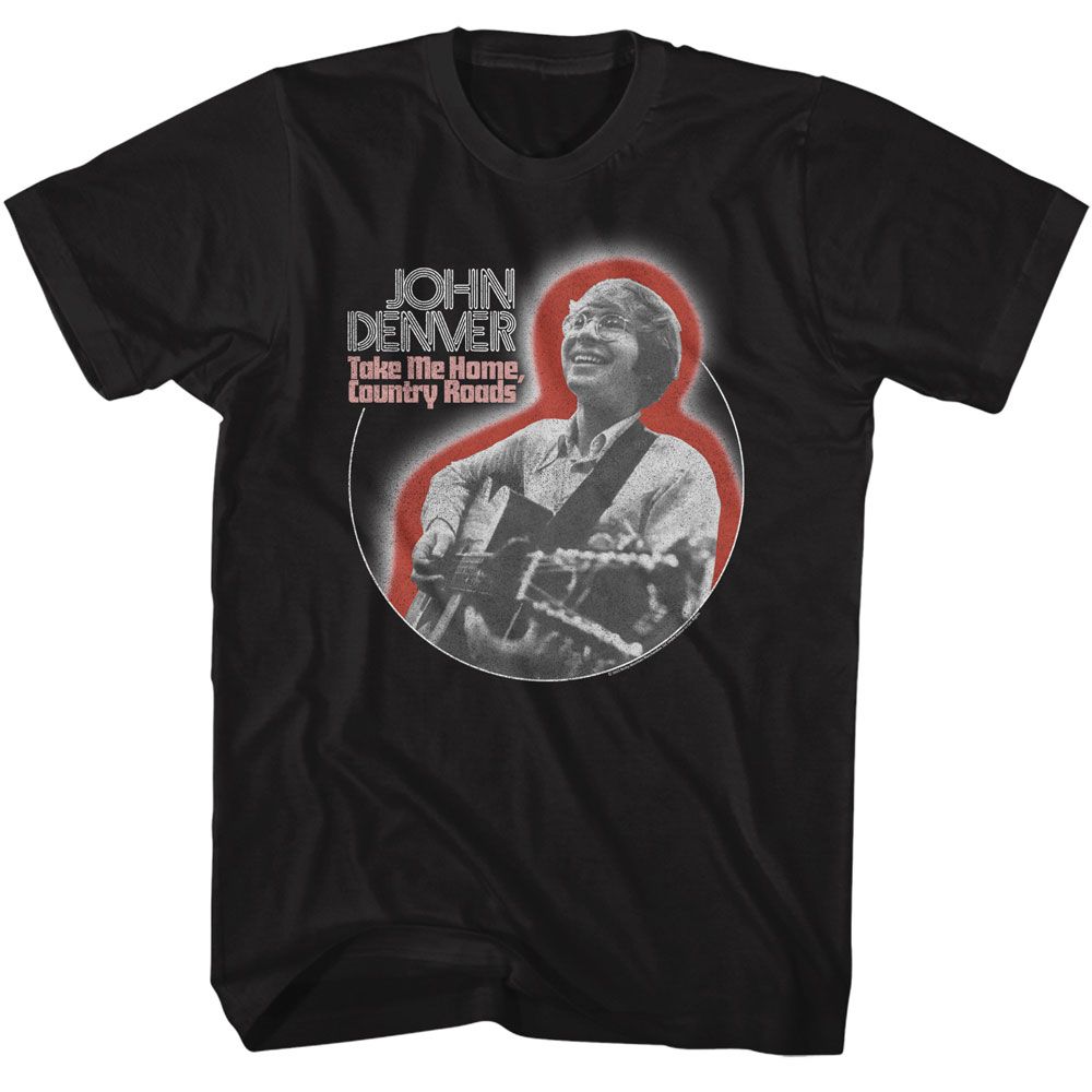 John Denver - JOHN DENVER PLAYING GUITAR CIRCLE Adult Shirt
