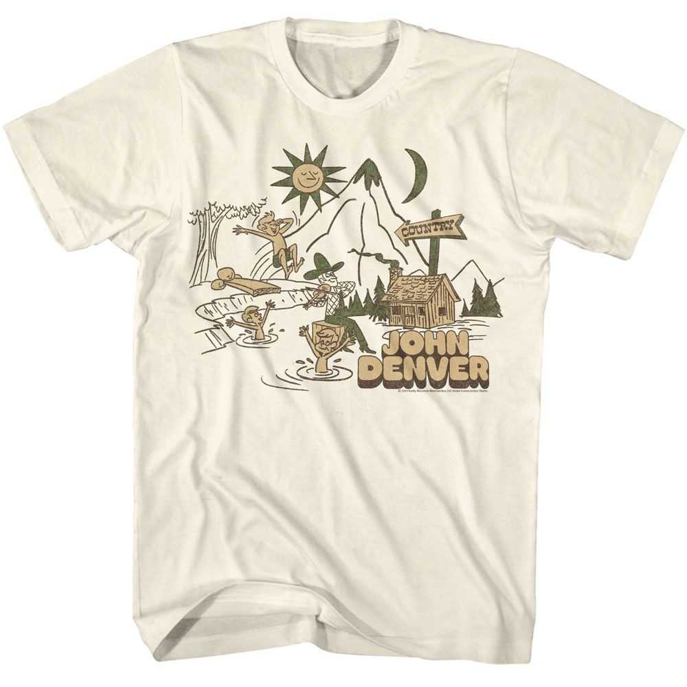 John Denver - JOHN DENVER COUNTRY CABIN AND LAKE Adult Shirt