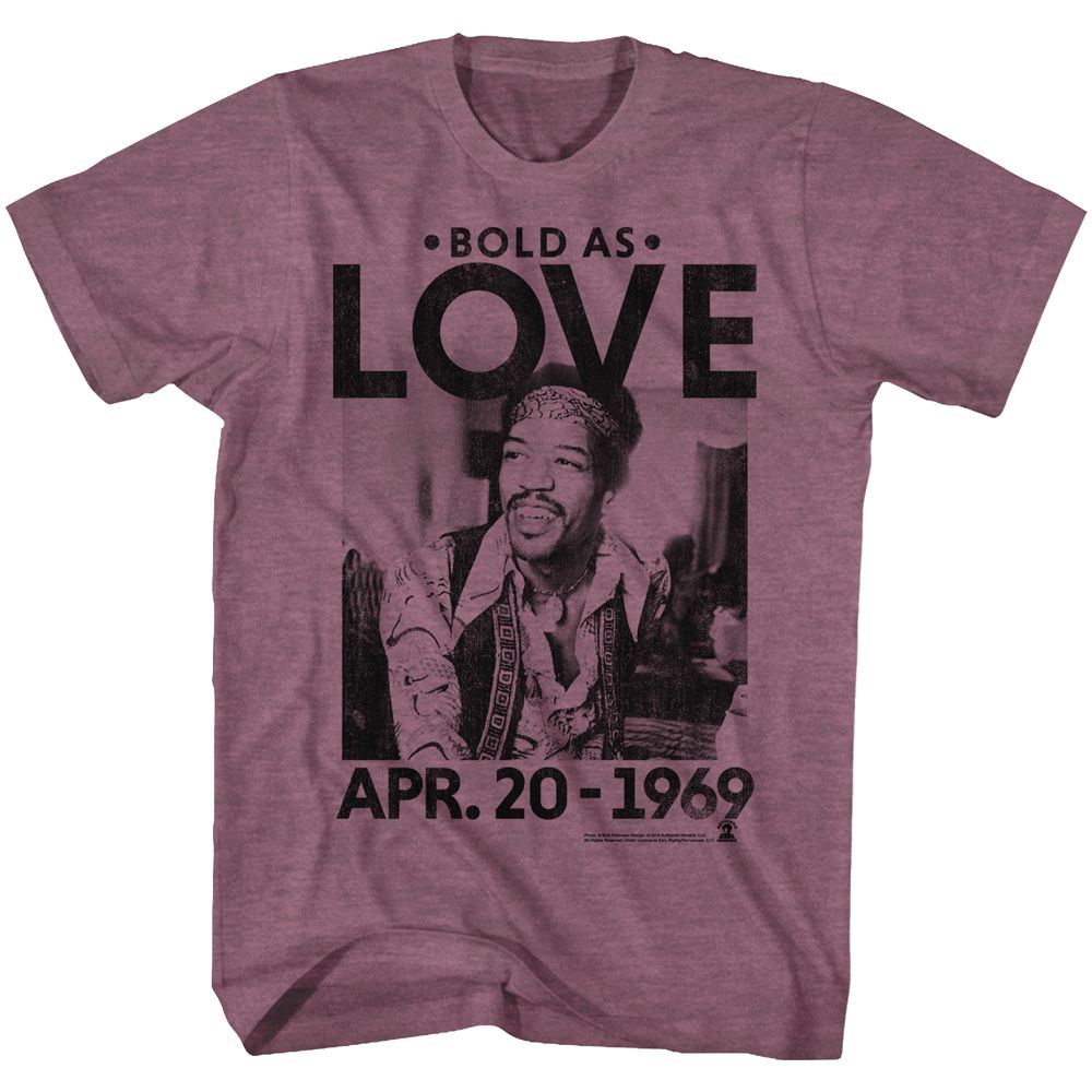 Jimi Hendrix - BOLD AS LOVE Adult Shirt