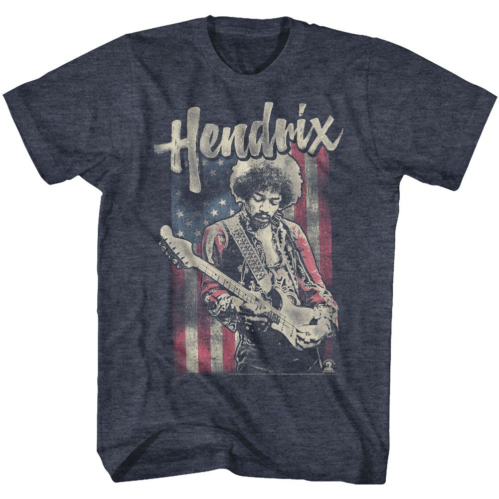 Jimi Hendrix - FLAG HENDRIX Adult Shirt