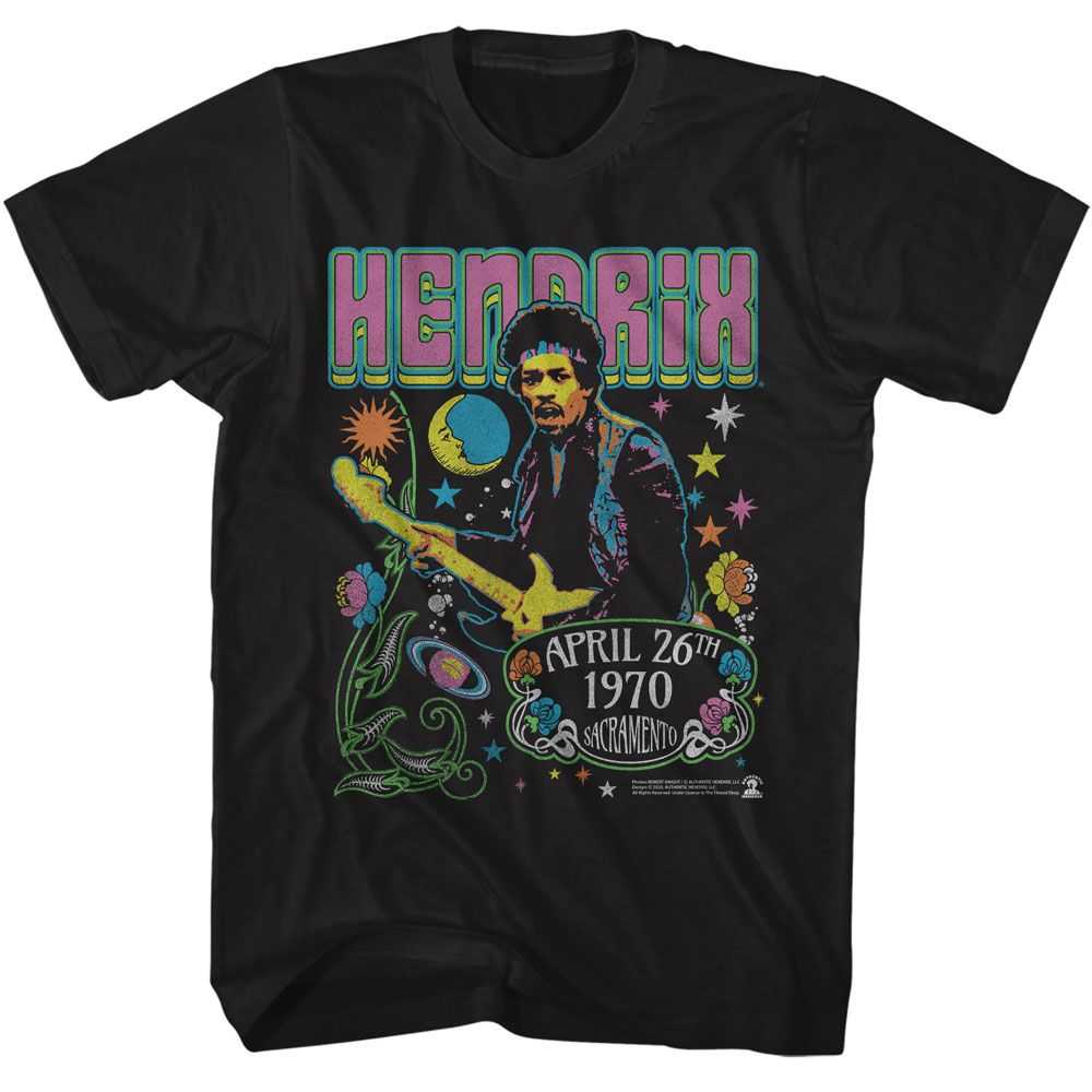 Jimi Hendrix - JIMI HENDRIX STARS AND FLOWERS Adult Shirt