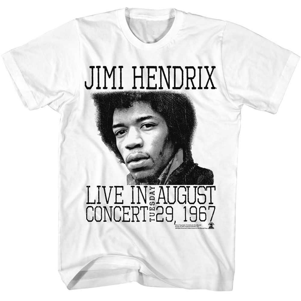 Jimi Hendrix - JIMI HENDRIX LIVE IN CONCERT Adult Shirt