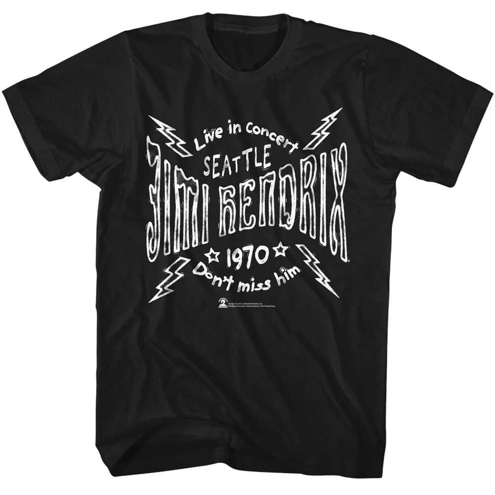Jimi Hendrix - JIMI HENDRIX SEATTLE 70 LIGHTNING Adult Shirt