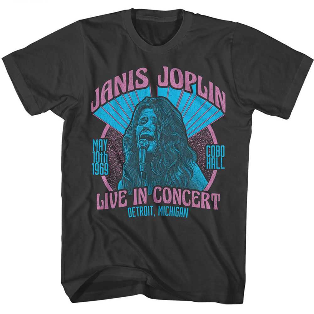 Janis Joplin - JANIS JOPLIN LIVE COBO HALL DISTRESSED Adult Shirt