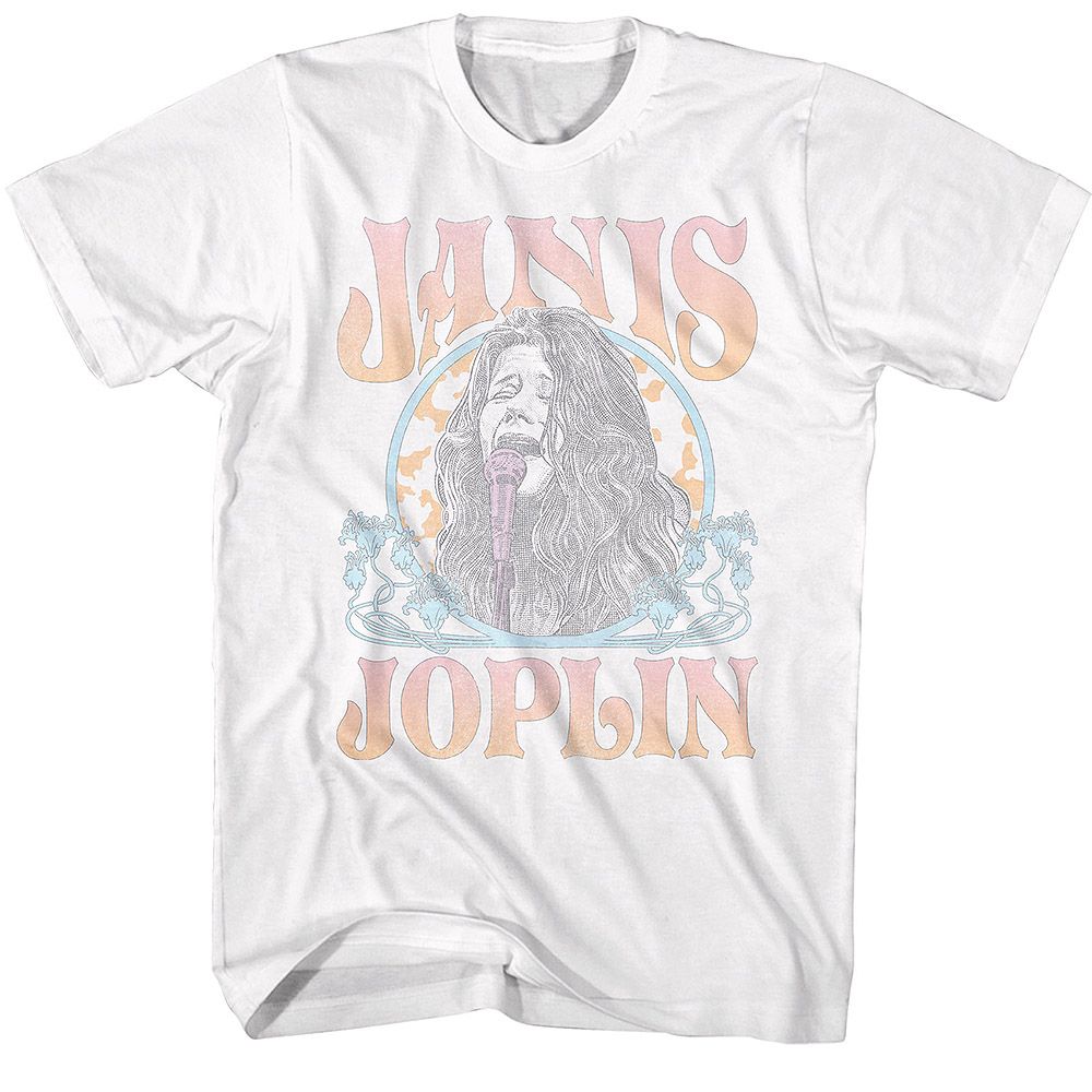 Janis Joplin - JANIS JOPLIN FADED ART NOVEAU CIRCLE Adult Shirt