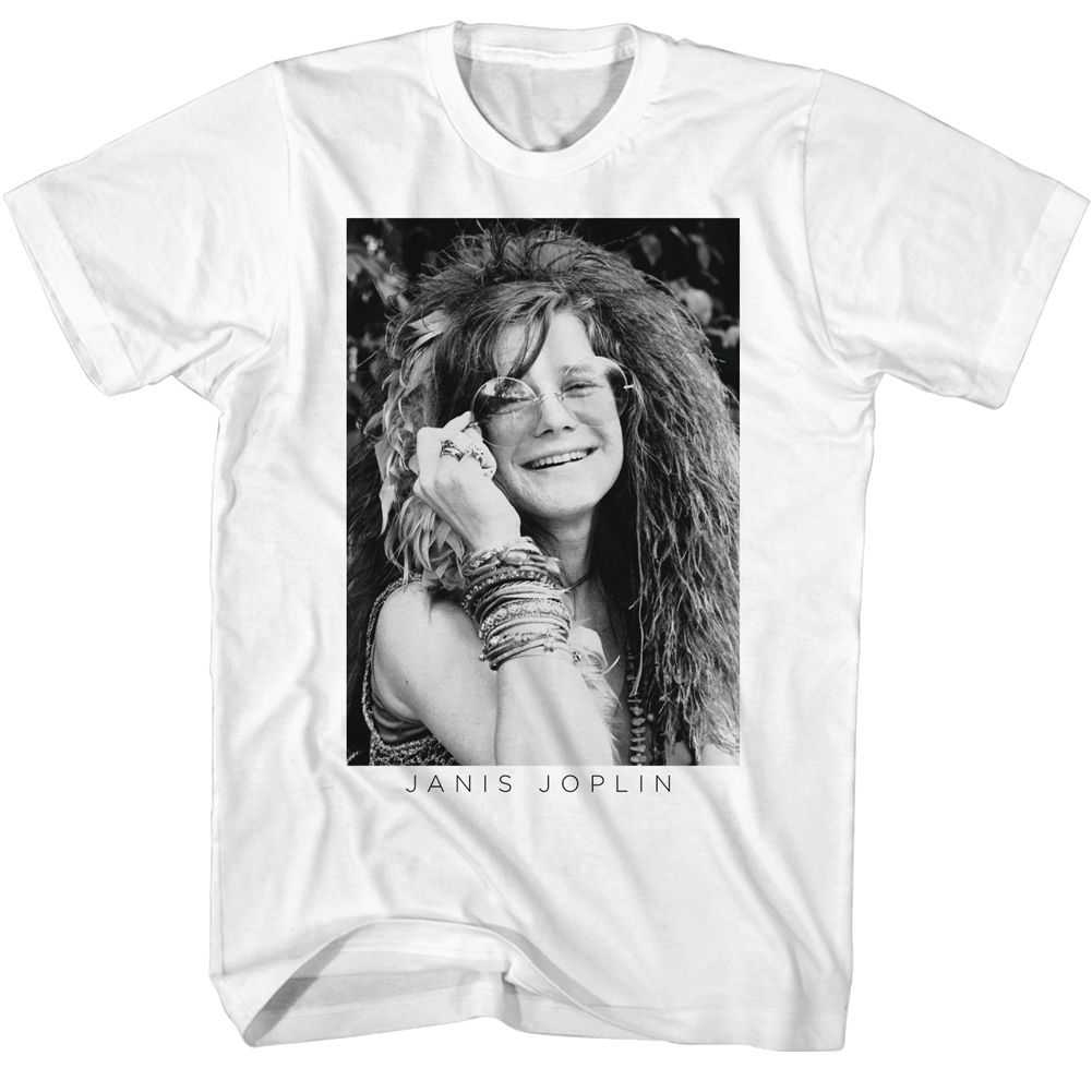 Janis Joplin - JANIS JOPLIN BW GLASSES Adult Shirt