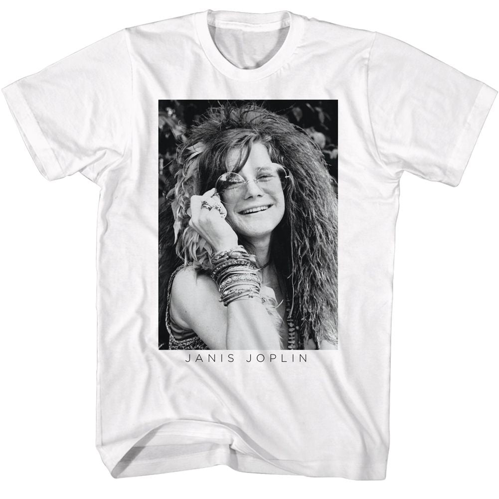 Janis Joplin - JANIS JOPLIN BW GLASSES Adult Shirt