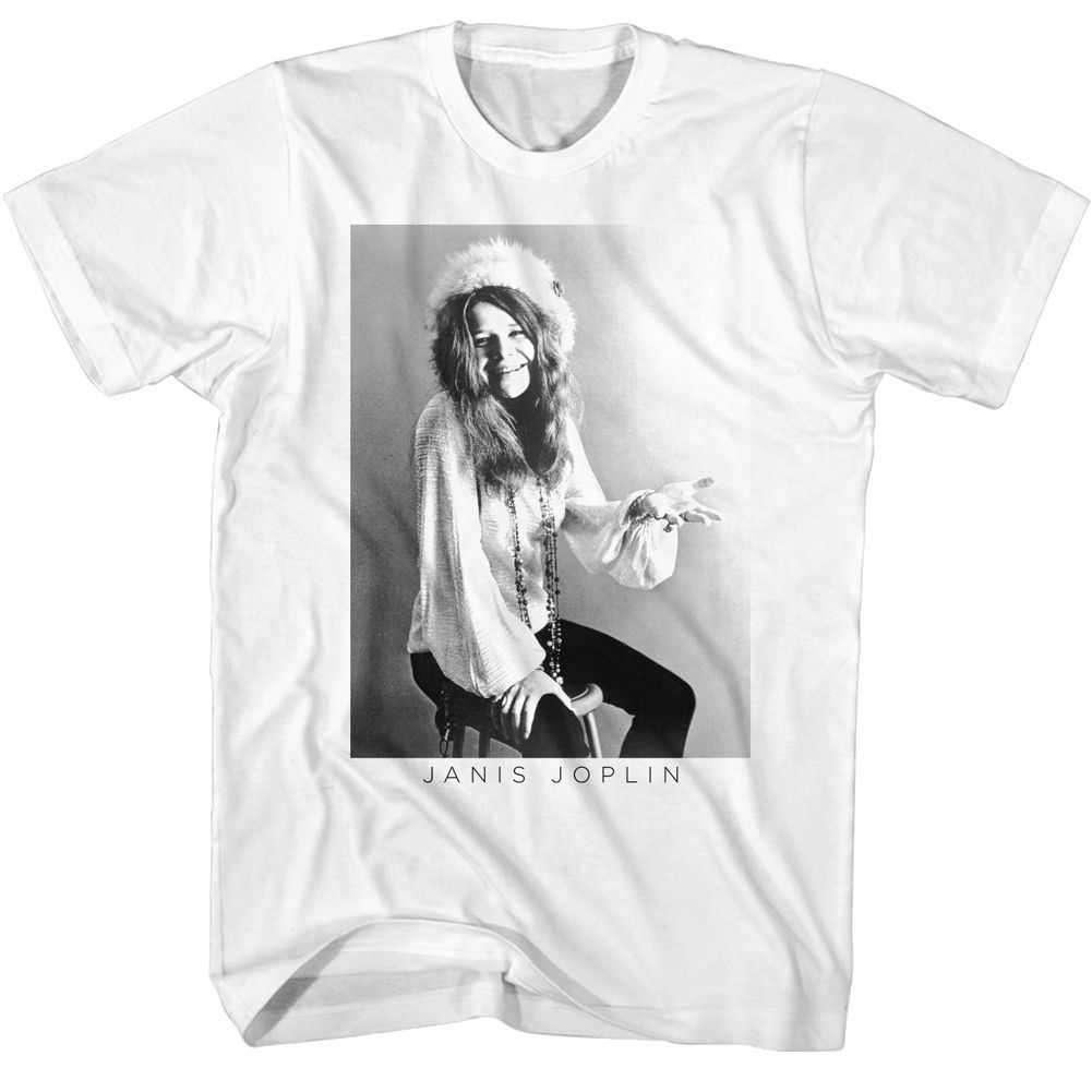 Janis Joplin - JANIS JOPLIN BW Adult Shirt
