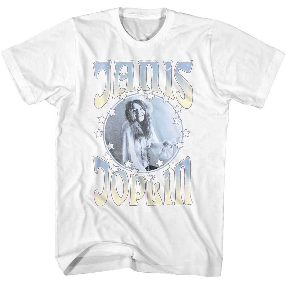 Janis Joplin - JANIS JOPLIN CIRCLE WITH STARS Adult Shirt