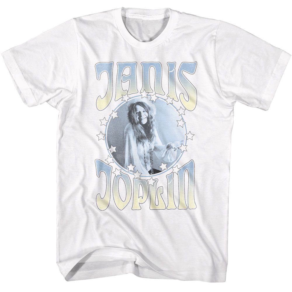 Janis Joplin - JANIS JOPLIN CIRCLE WITH STARS Adult Shirt