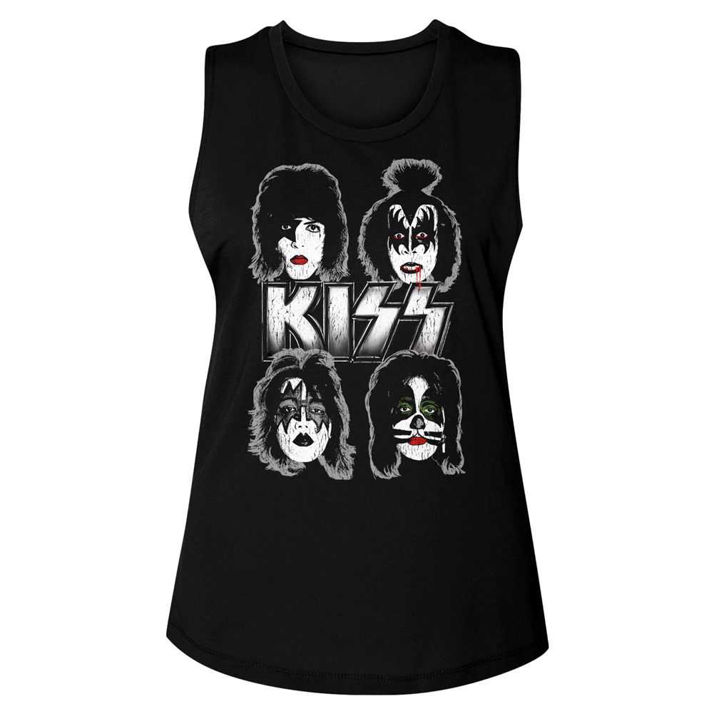 KISS - BAND FACES Adult Shirt