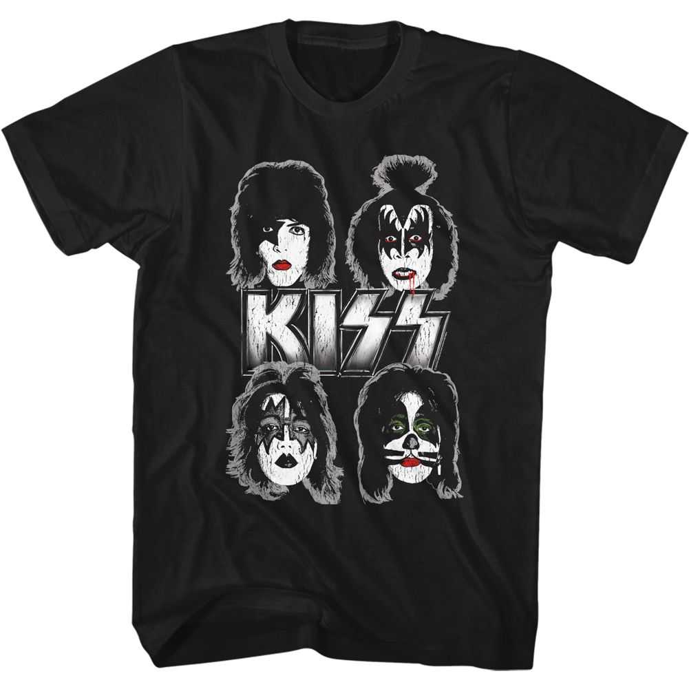 KISS - BAND FACES Adult Shirt