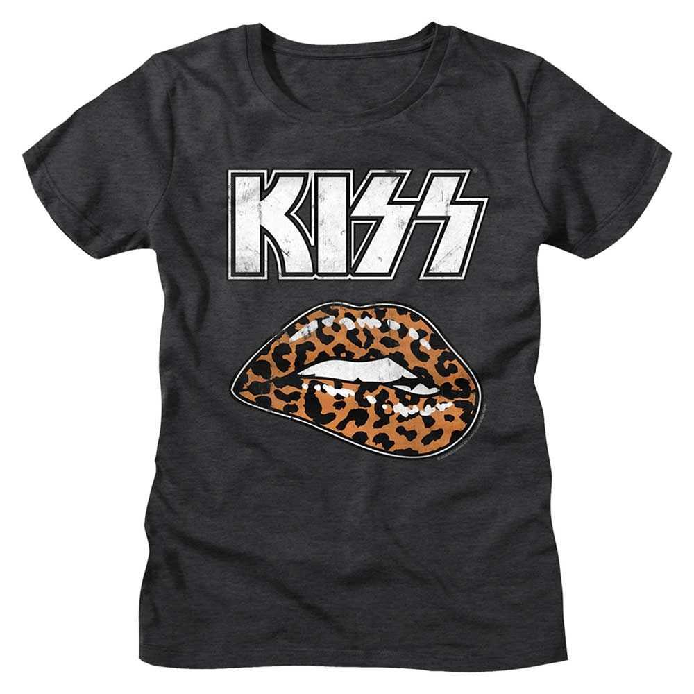 KISS - LEOPARD LIP Adult Shirt