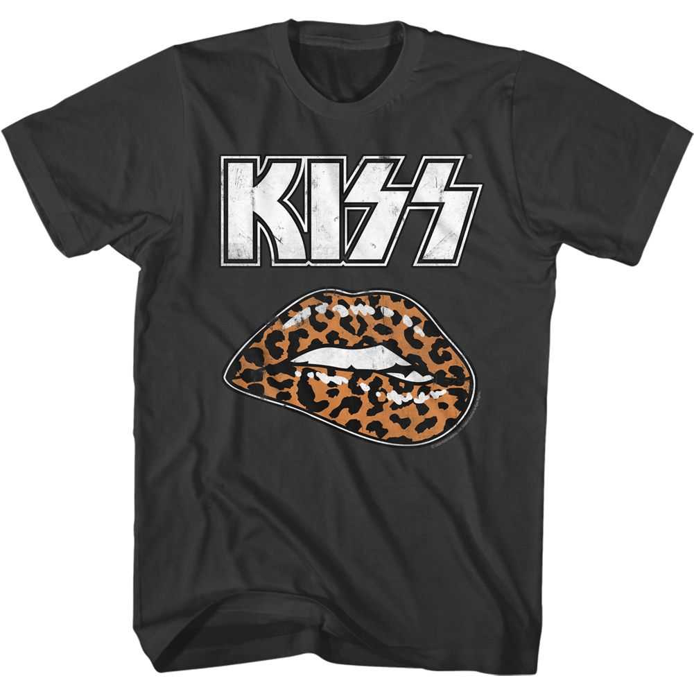 KISS - LEOPARD LIP Adult Shirt