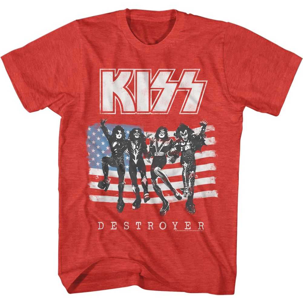KISS - AMERICAN FLAG KISS Adult Shirt