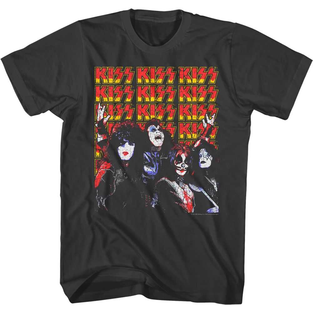 KISS - LOTS OF LOGOS Adult Shirt