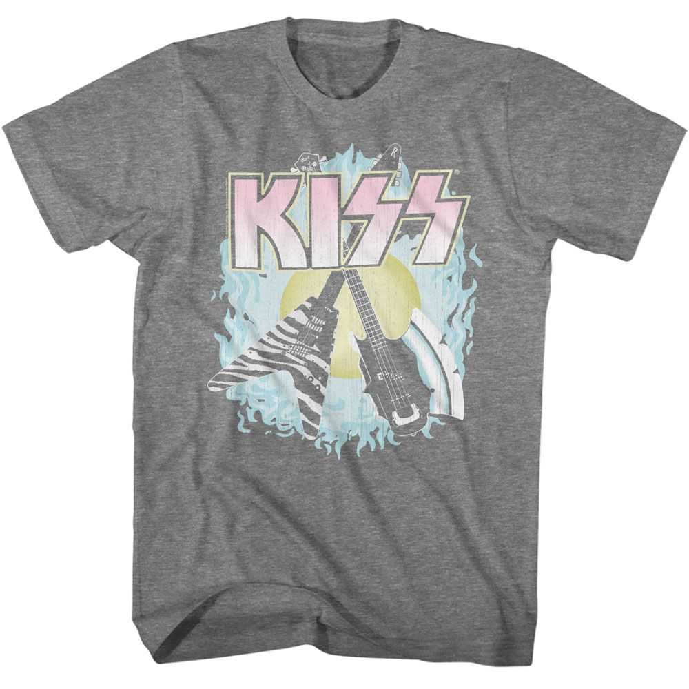 KISS - KISS TWO GUITARS Adult Shirt