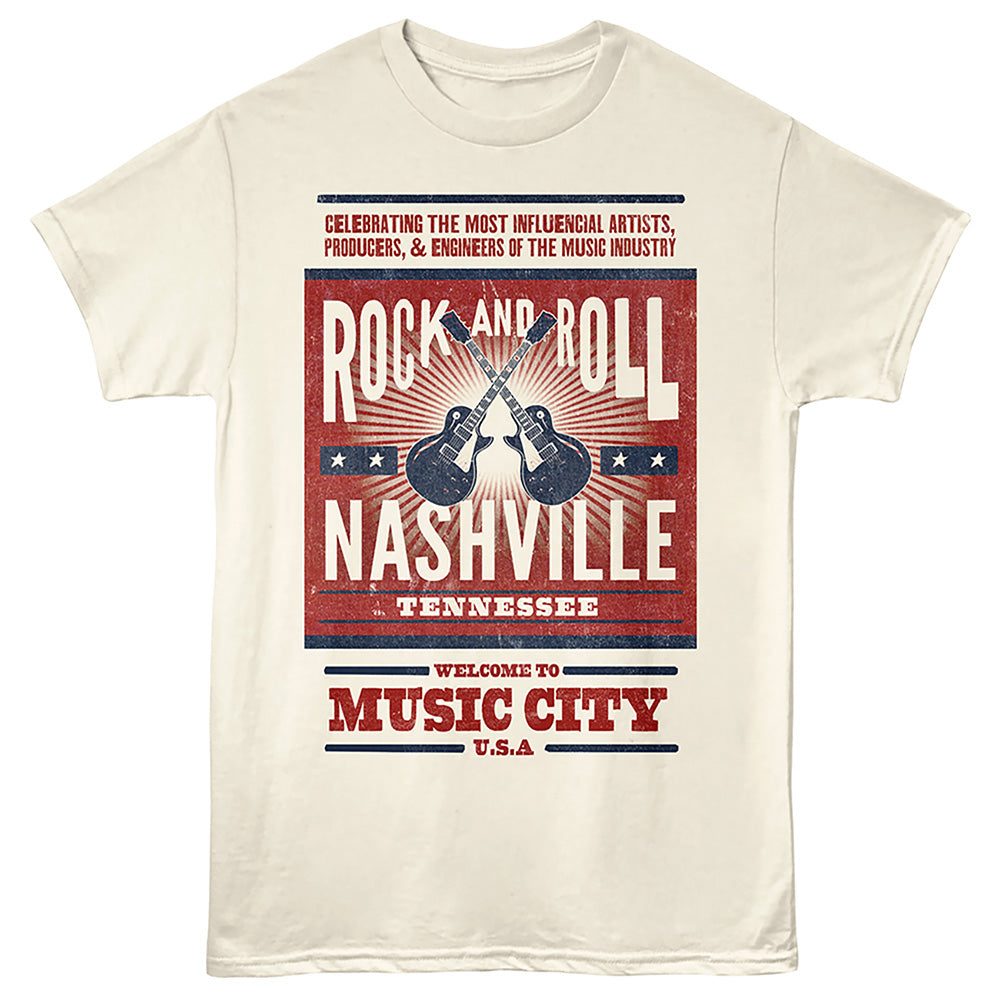 Lantern Press - ROCK AND ROLL MUSIC CITY Adult Shirt