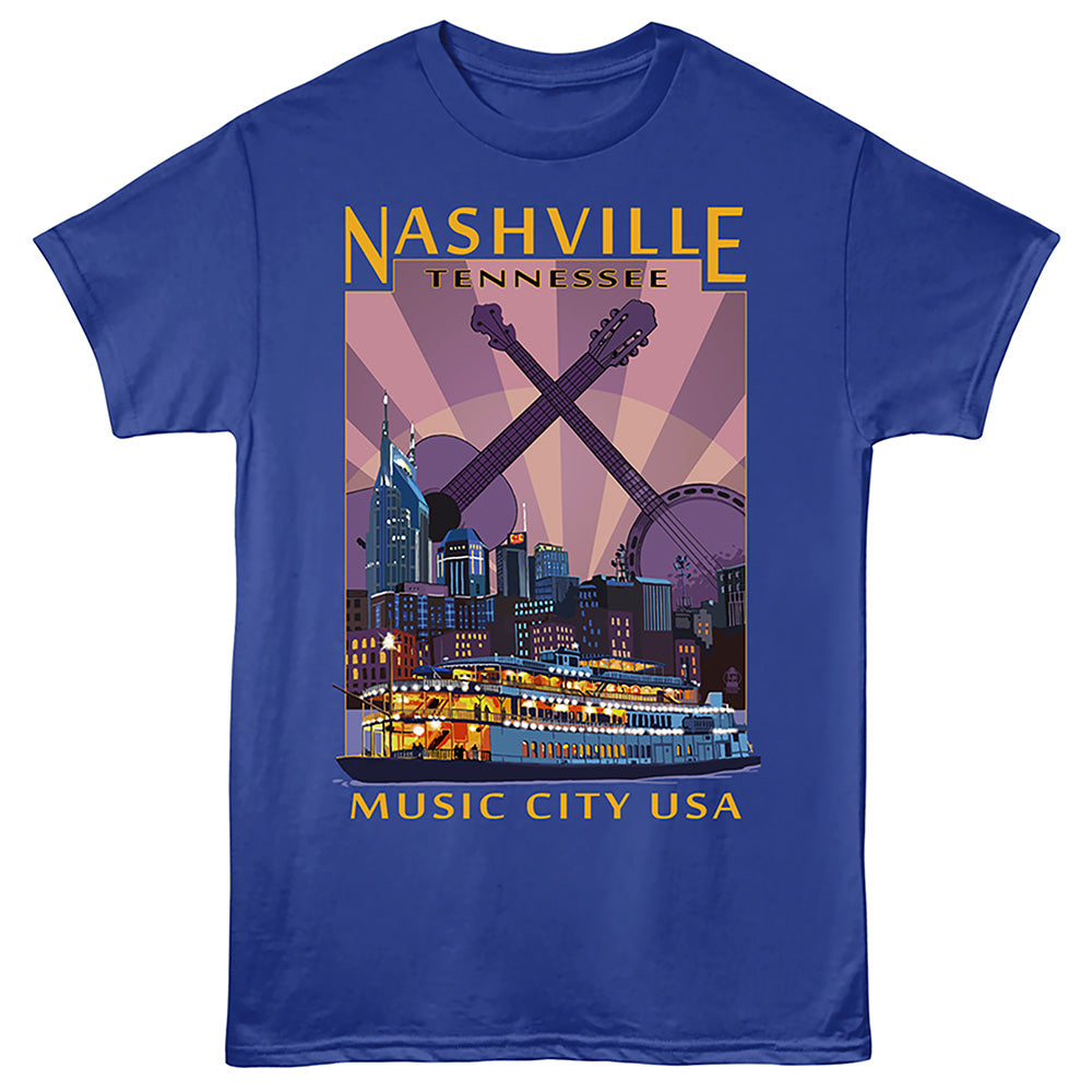 Lantern Press - NASHVILLE RIVERBOAT Adult Shirt
