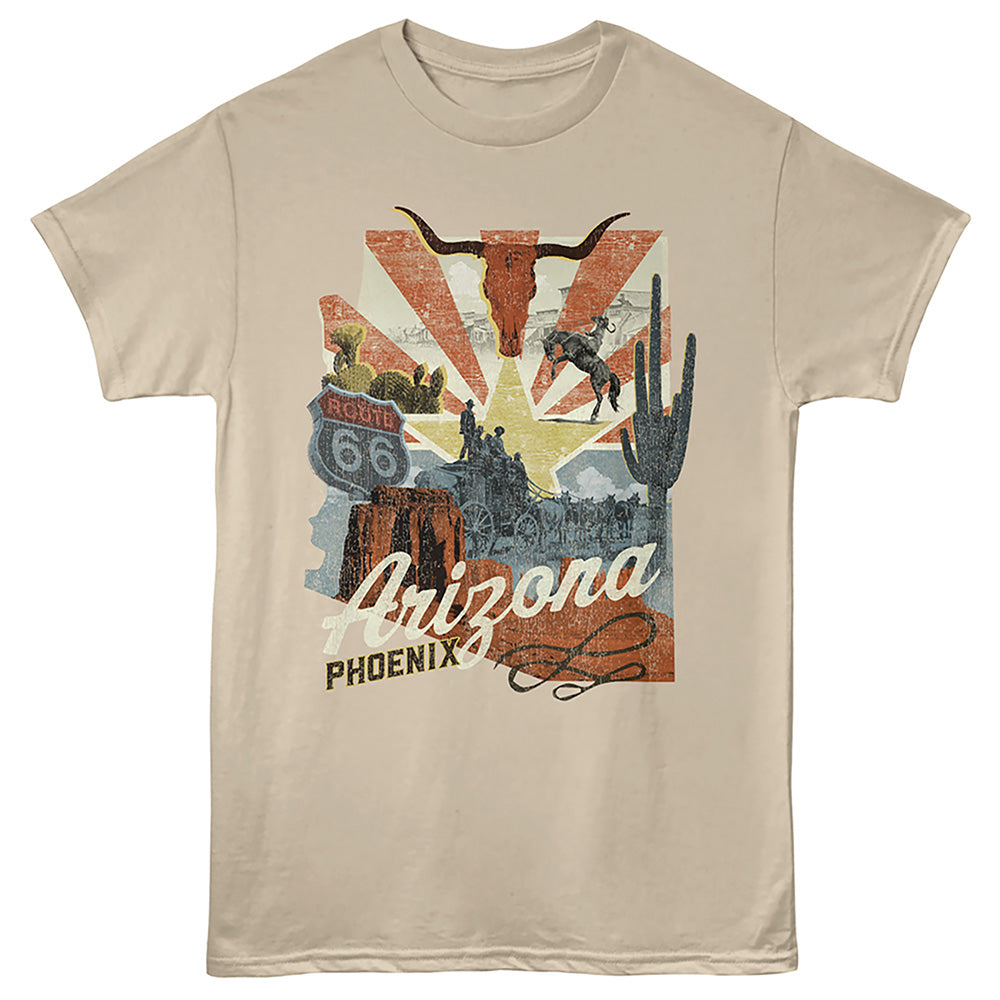 Lantern Press - ARIZONA PHOENIX STATE SHAPE Adult Shirt