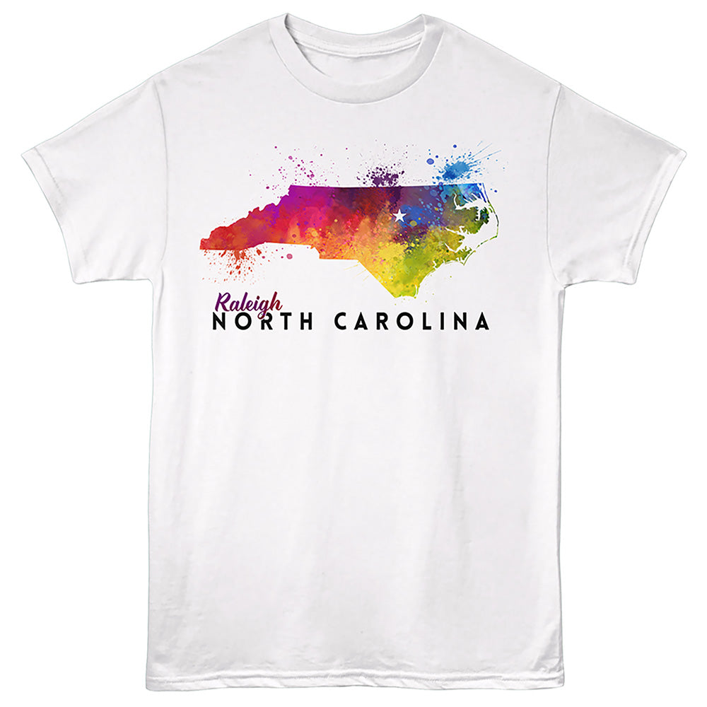 Lantern Press - WATERCOLOR RALEIGH Adult Shirt