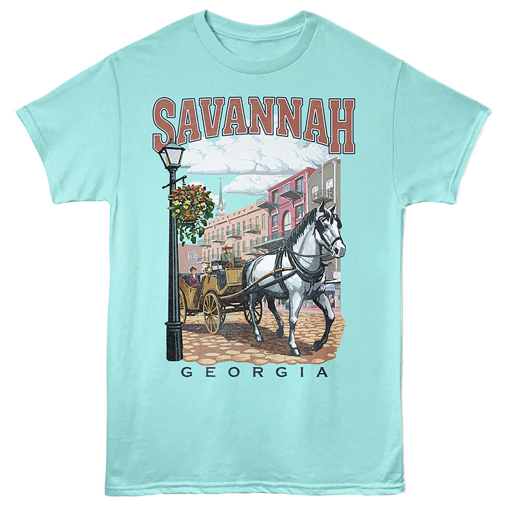 Lantern Press - SAVANNAH CARRIAGE Adult Shirt