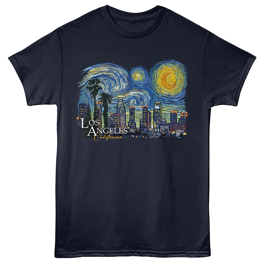 Lantern Press - LOS ANGELES STARRY NIGHT Adult Shirt