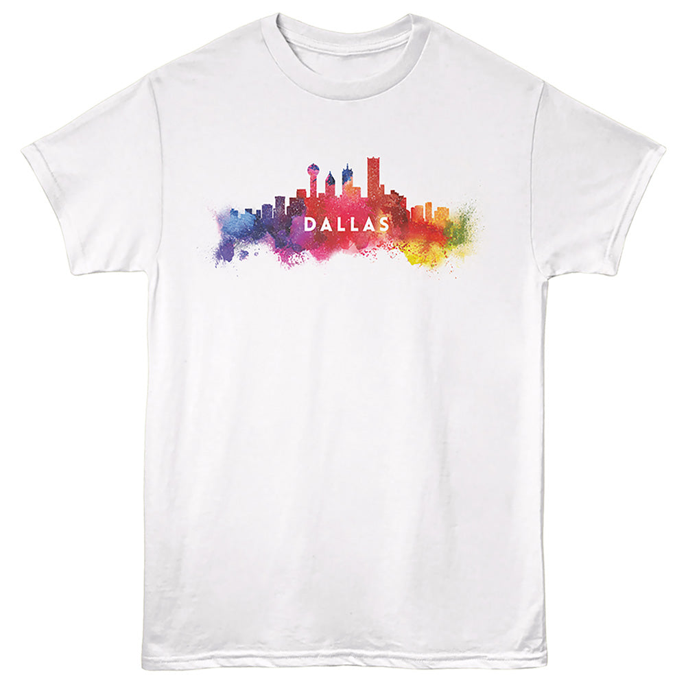 Lantern Press - DALLAS COLOR CITYSCAPE Adult Shirt