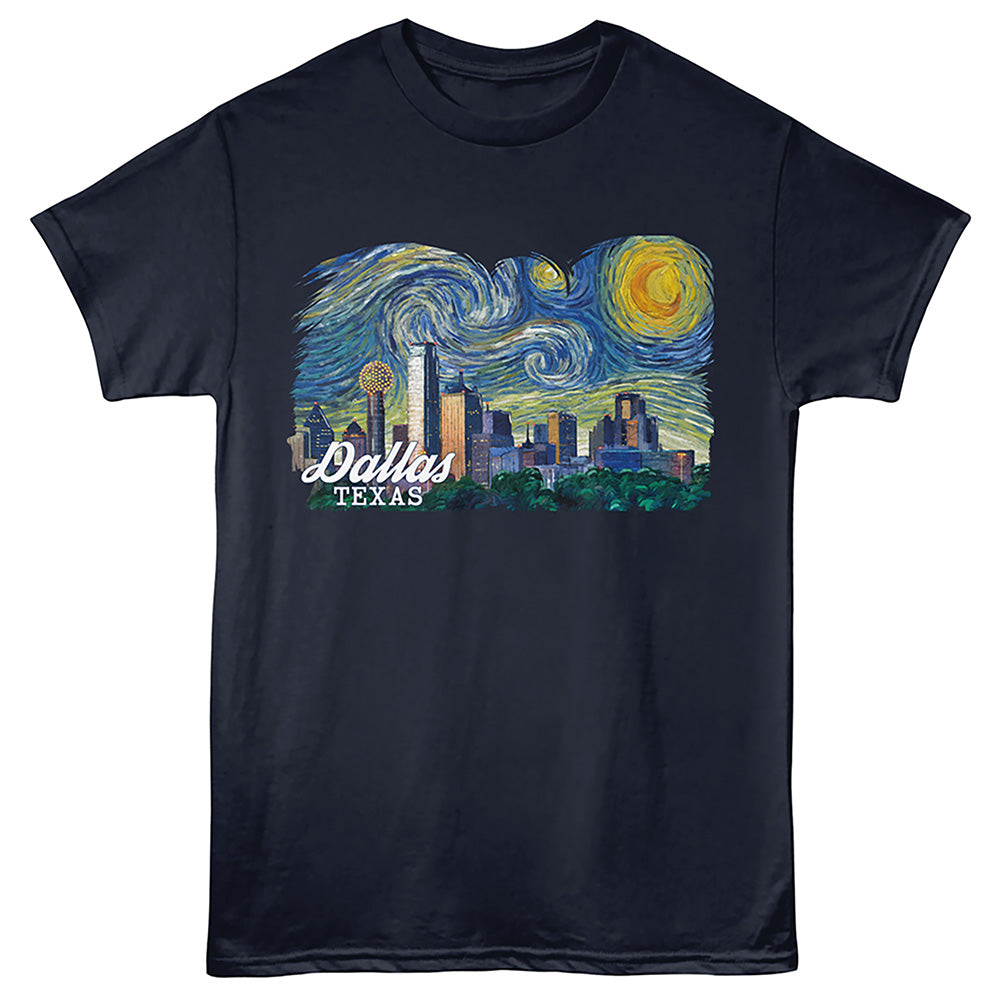 Lantern Press - DALLAS STARRY NIGHT Adult Shirt