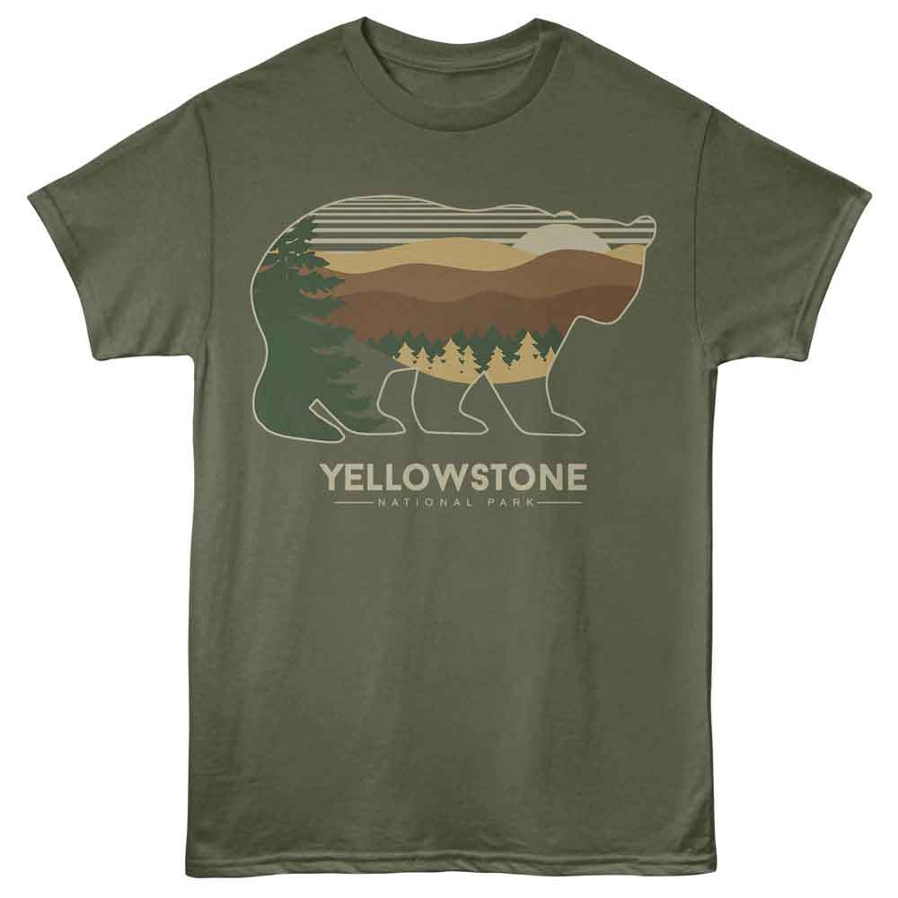 Lantern Press - YS BEAR SILHOUETTE Adult Shirt