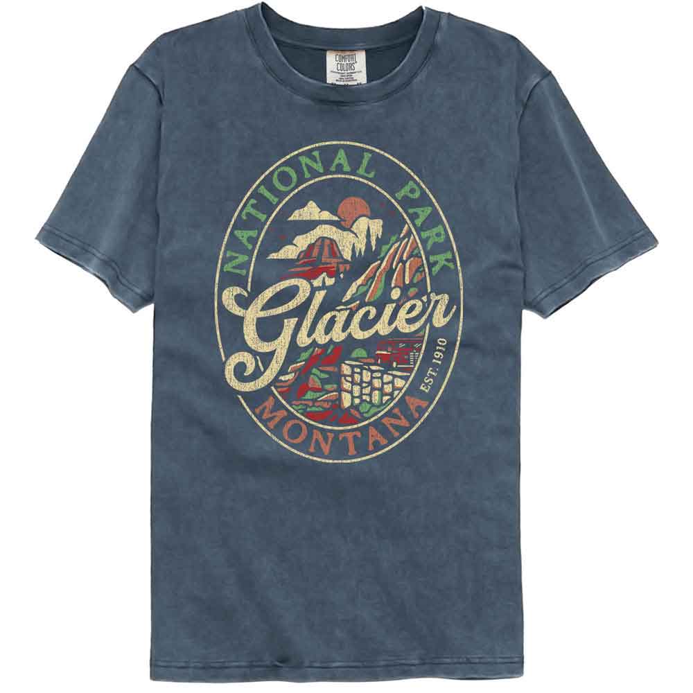 Lantern Press - GLACIER NP Adult Shirt