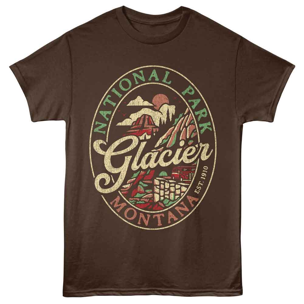 Lantern Press - GLACIER NP Adult Shirt