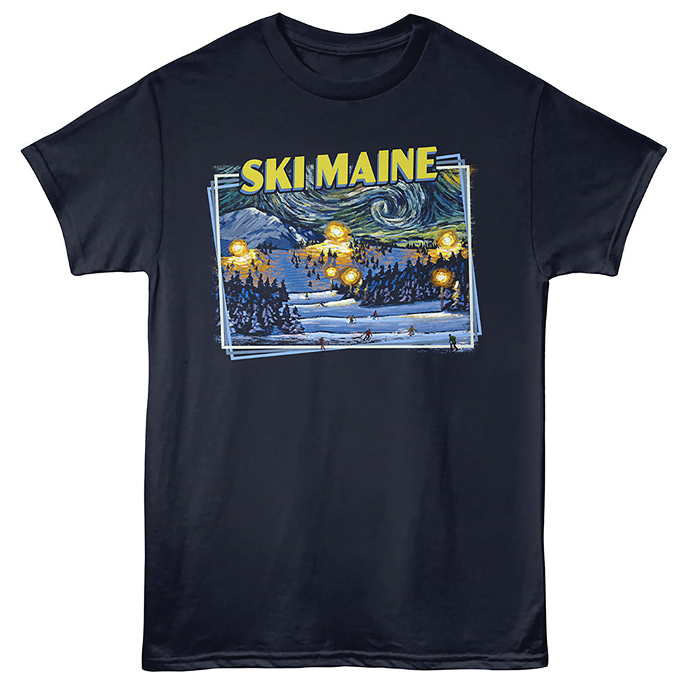 Lantern Press - SKI MAINE Adult Shirt