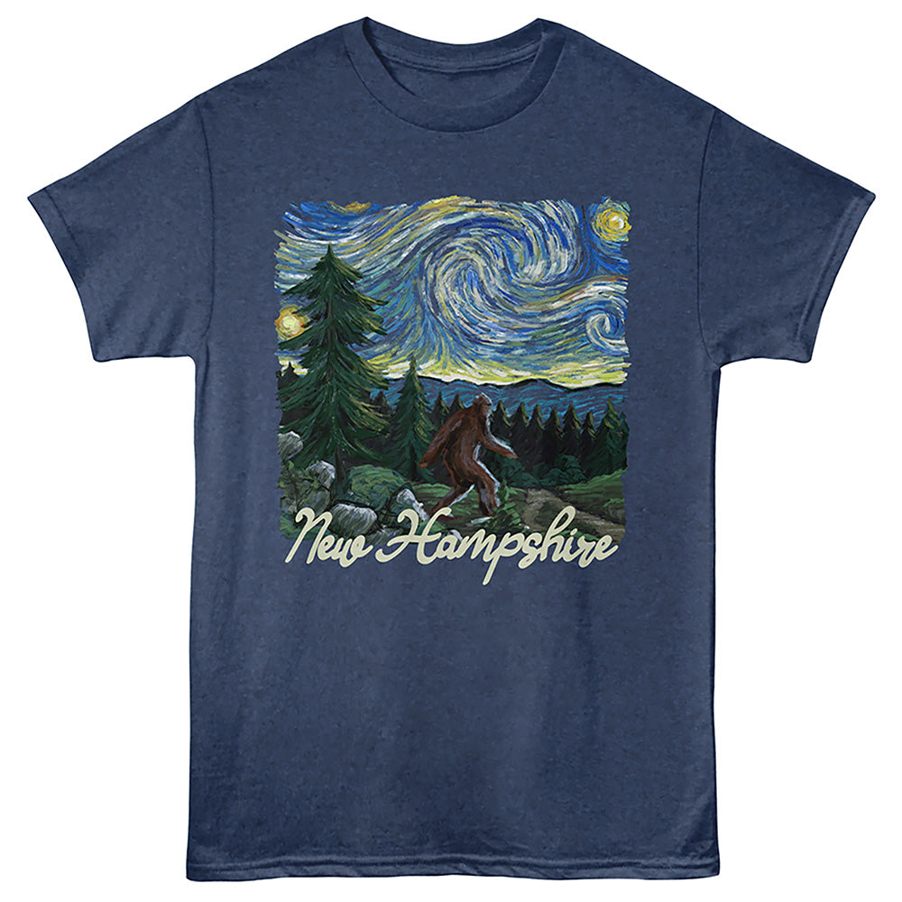 Lantern Press - NEW HAMPSHIRE BIGFOOT Adult Shirt