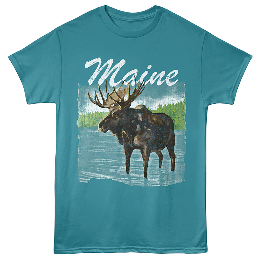 Lantern Press - MAINE MOOSE Adult Shirt